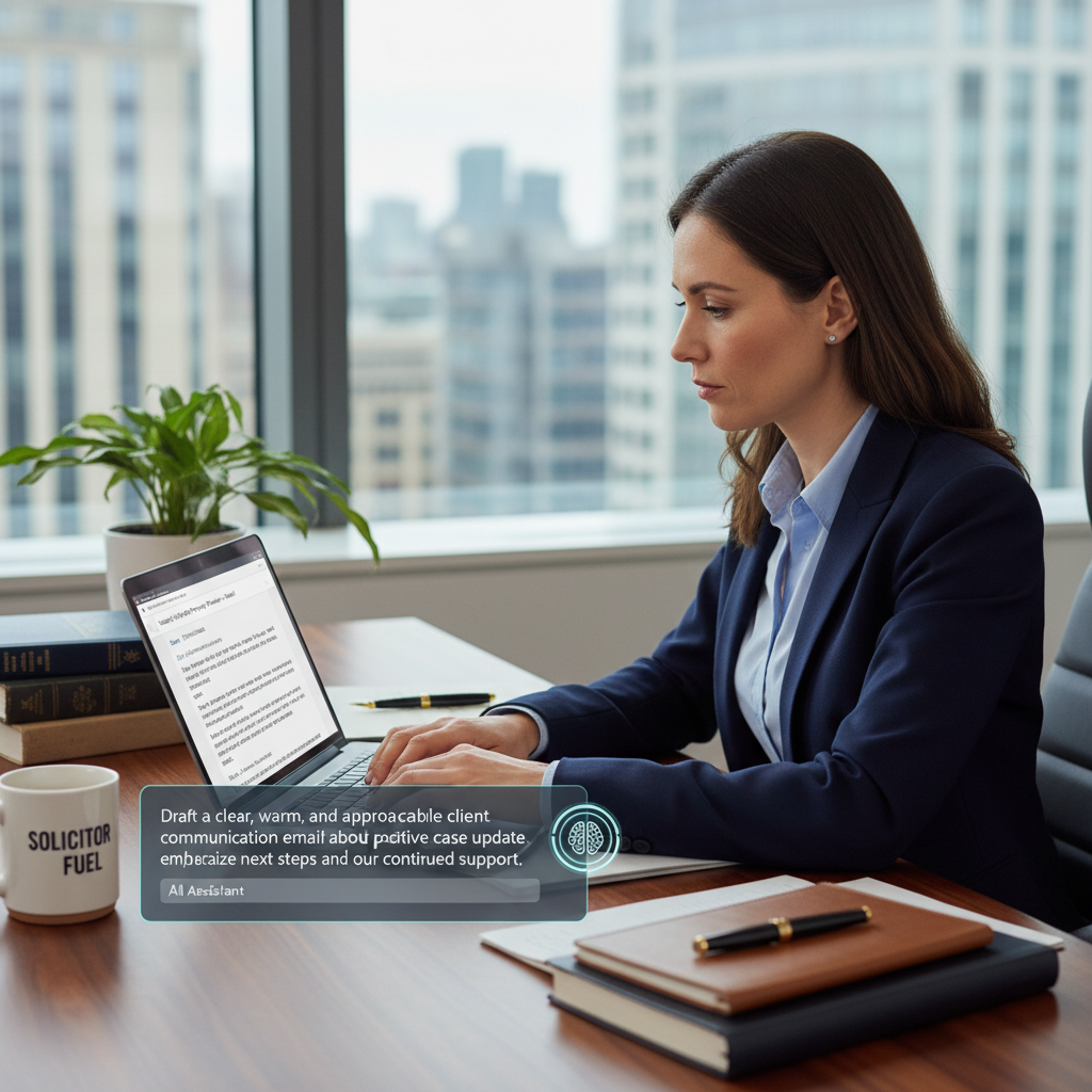 Solicitor using AI to draft clear client communications