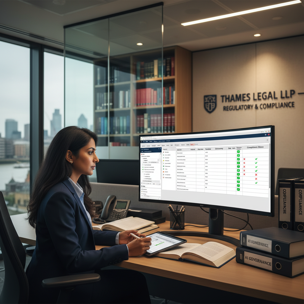 Law firm compliance officer logging and auditing AI usage on matters