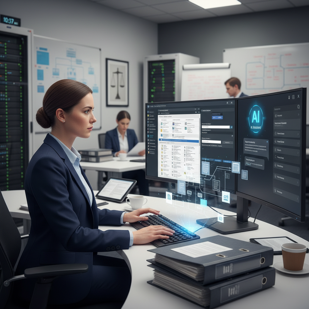 Litigation solicitor building an electronic trial bundle with AI